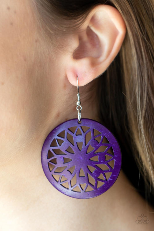 Paparazzi Earrings Ocean Canopy - Purple