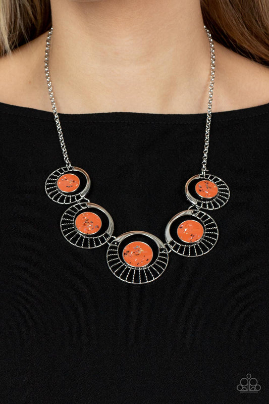 Paparazzi Necklace Elliptical Effervescence - Orange