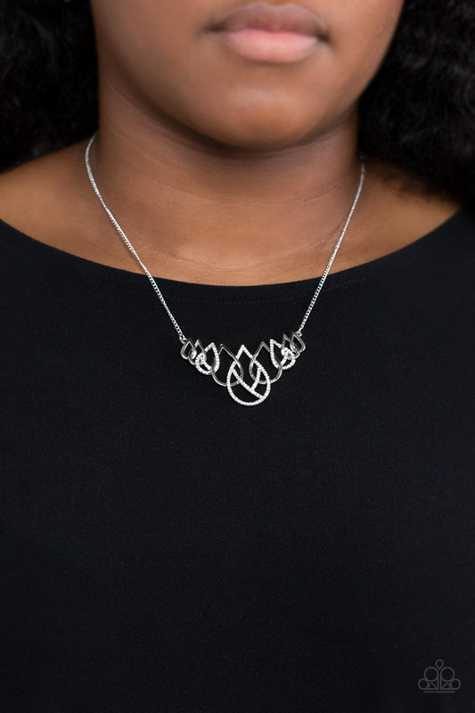 Paparazzi Necklace Thunderstruck Teardrops - White
