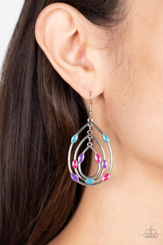 Paparazzi Earrings Rippling Rapport - Multi