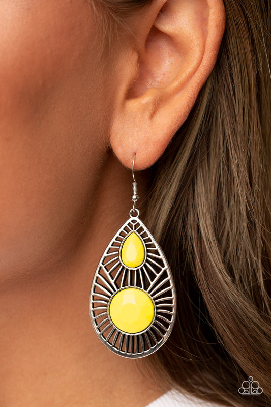 Paparazzi Earrings Prima Donna Diva - Yellow