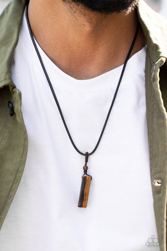 Paparazzi Necklace Comes Back ZEN-fold - Brown