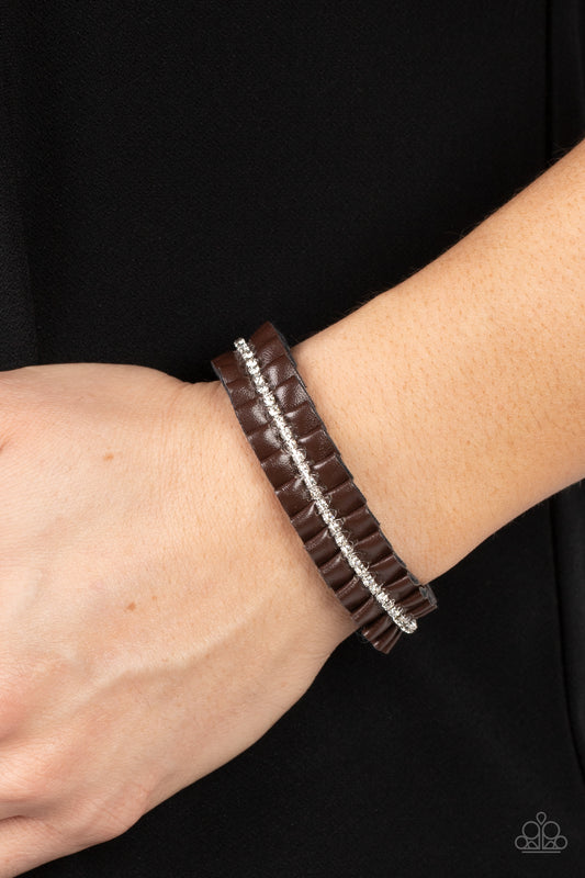 Paparazzi Bracelet Pretty, Pretty PLEATS - Brown
