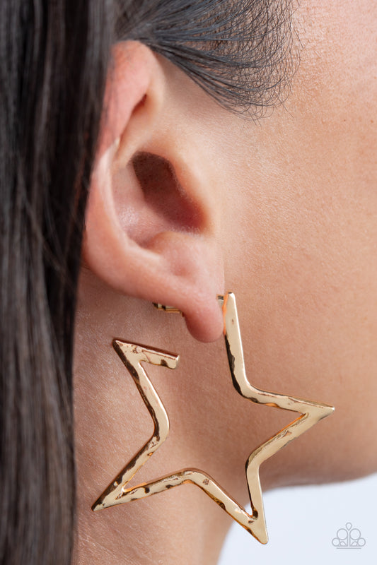 Paparazzi Earrings All-Star Attitude - Gold