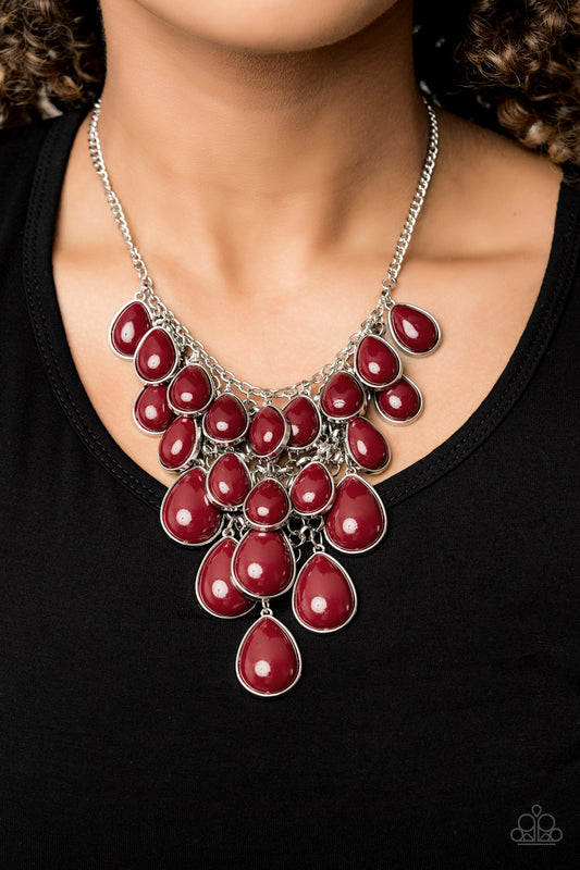 Paparazzi Necklace Shop Til You TEARDROP - Red