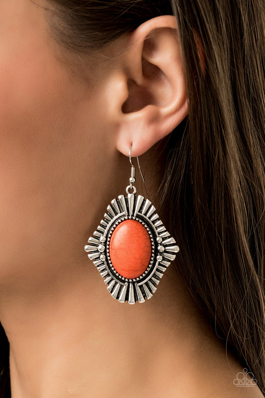 Paparazzi Earrings Easy As PIONEER - Orange