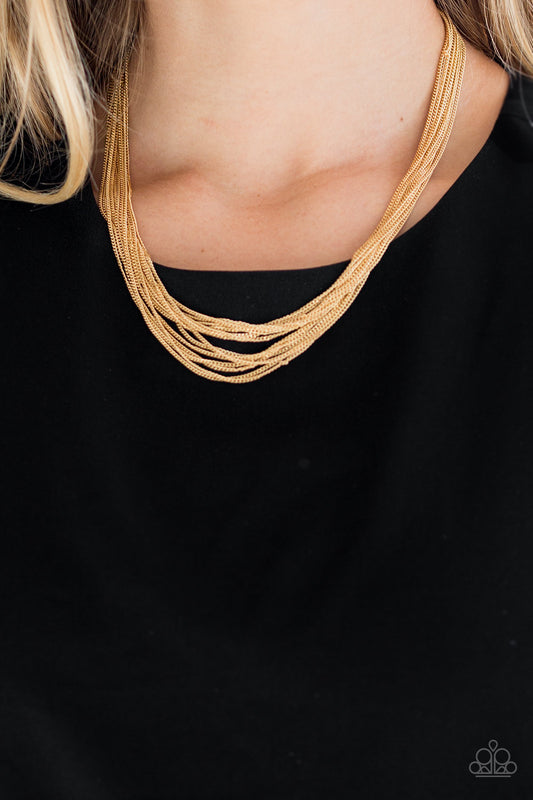 Paparazzi Necklace Backstage Bravado - Gold