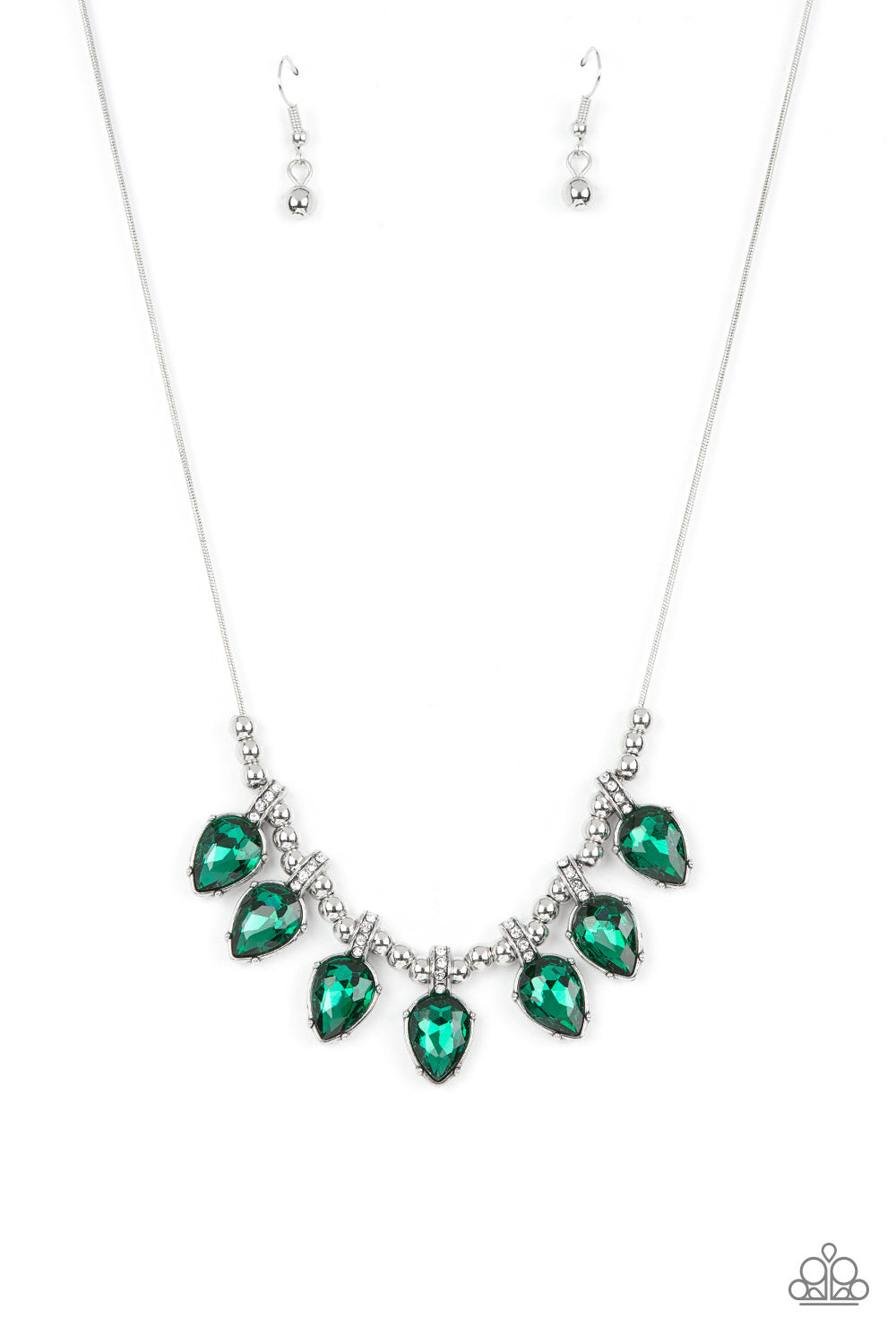 Paparazzi Necklaces - Paparazzi Fashion Finale Green Gem Necklace 