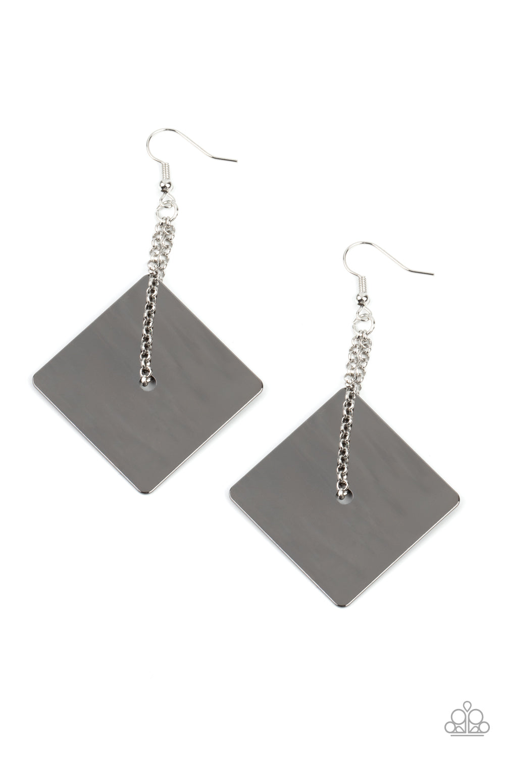 Paparazzi Earrings Block Party Posh - Black