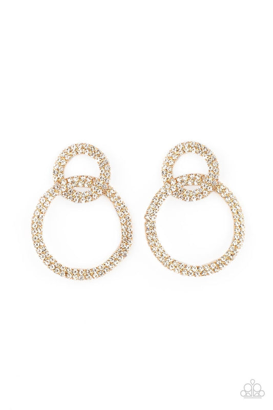Paparazzi Earrings Intensely Icy - Gold