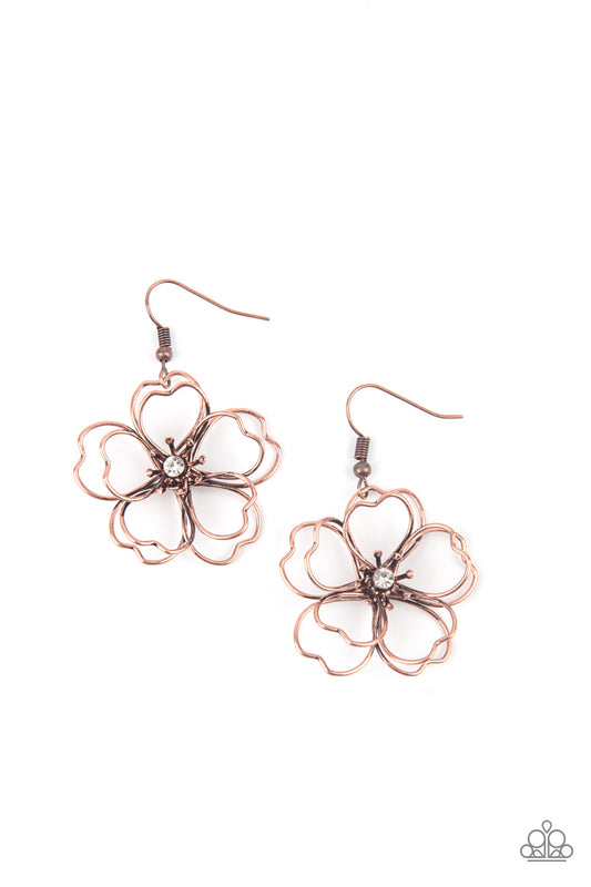 Paparazzi Earrings Petal Power - Copper