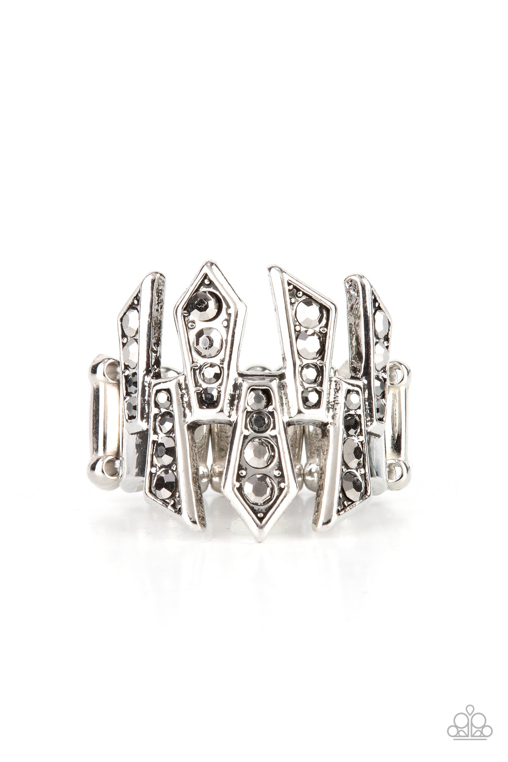 Paparazzi Ring Juxtaposed Jewels - Silver