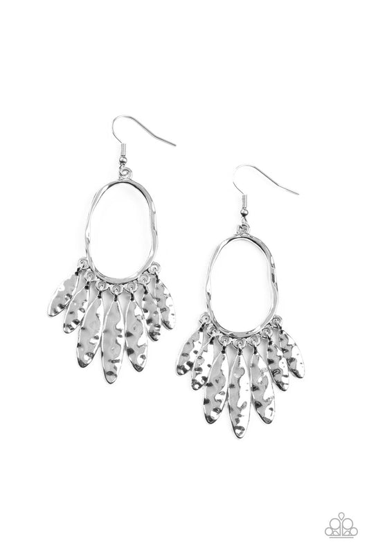 Paparazzi Earrings Artisan Aria - Silver