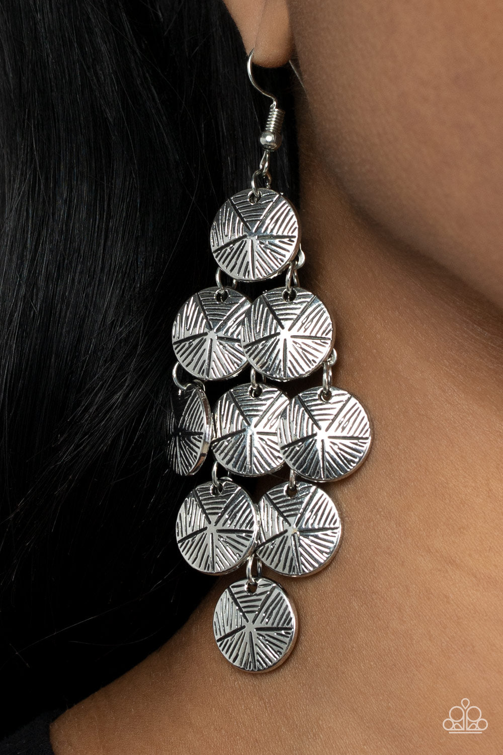 Paparazzi Earrings How CHIME Flies - Silver