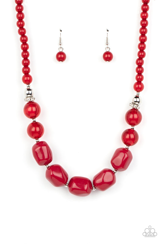 Paparazzi Necklace Ten Out of TENACIOUS - Red
