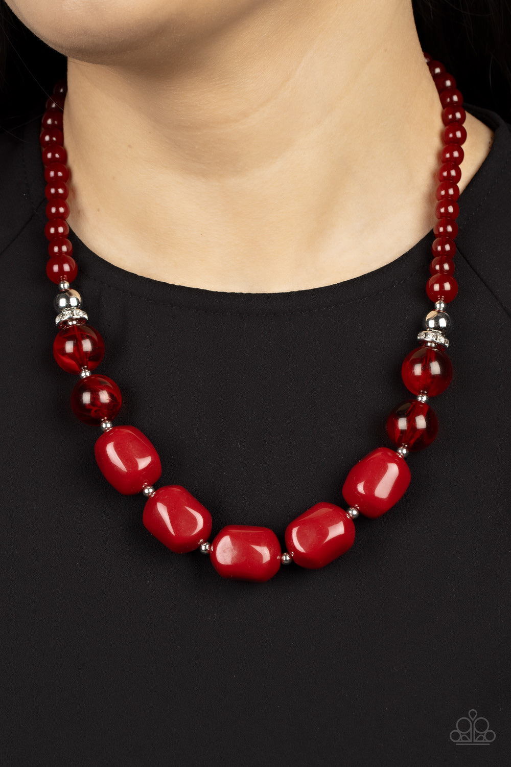 Paparazzi Necklace Ten Out of TENACIOUS - Red