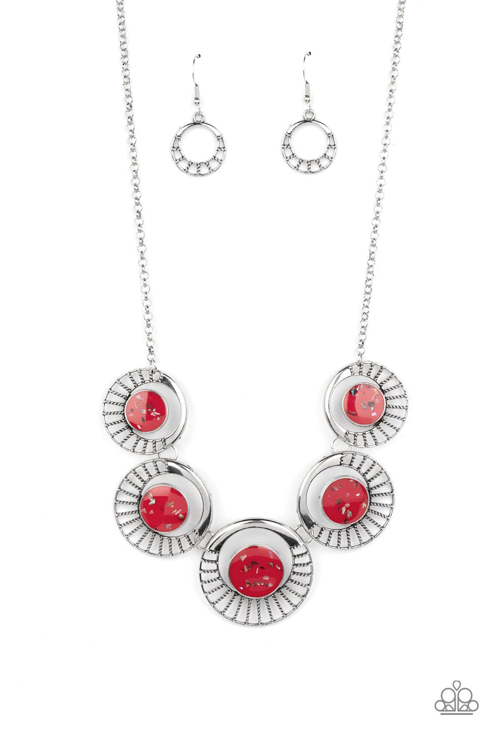 Paparazzi Necklace Elliptical Effervescence - Red