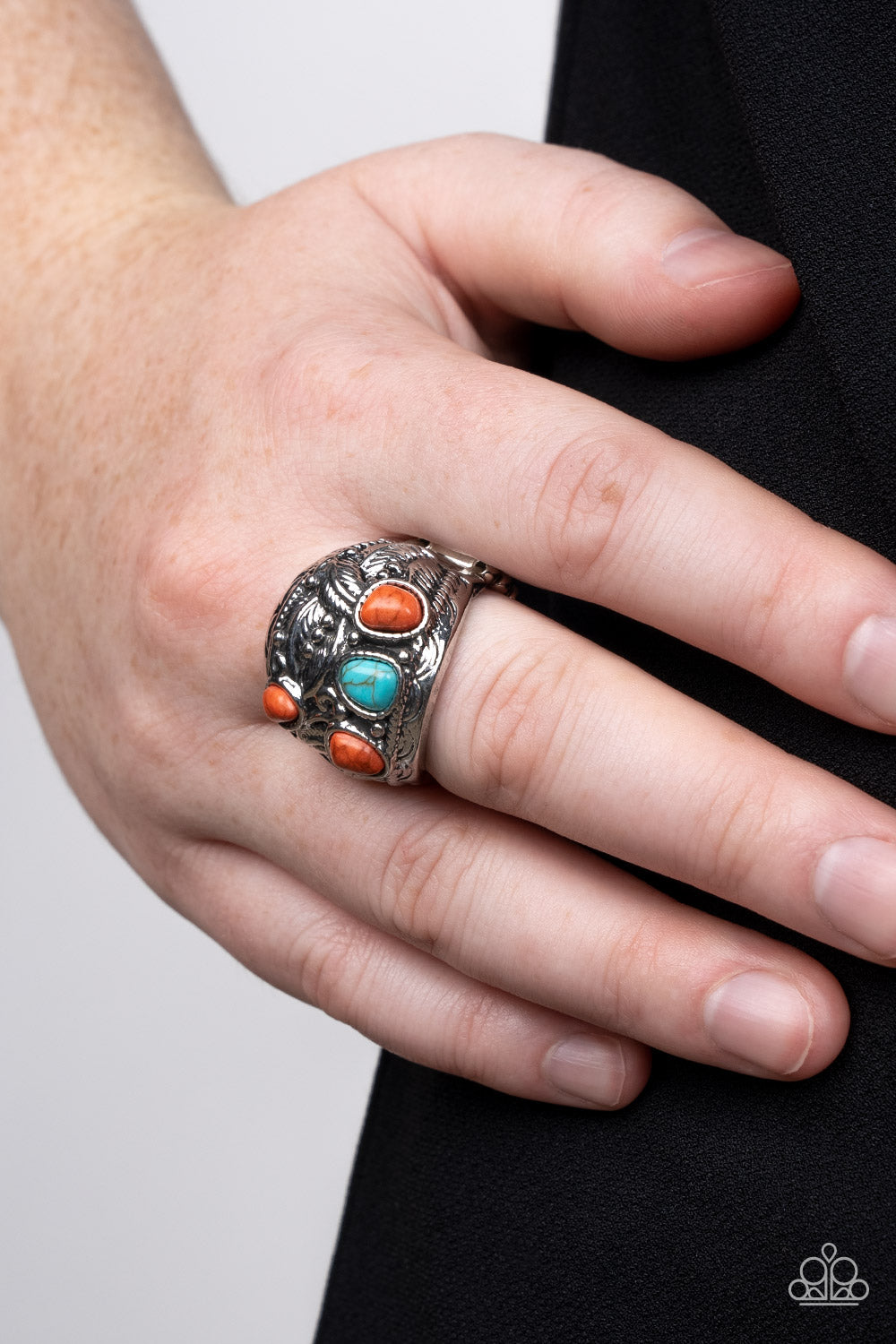 Paparazzi Ring Down-To-Earth Detail - Orange