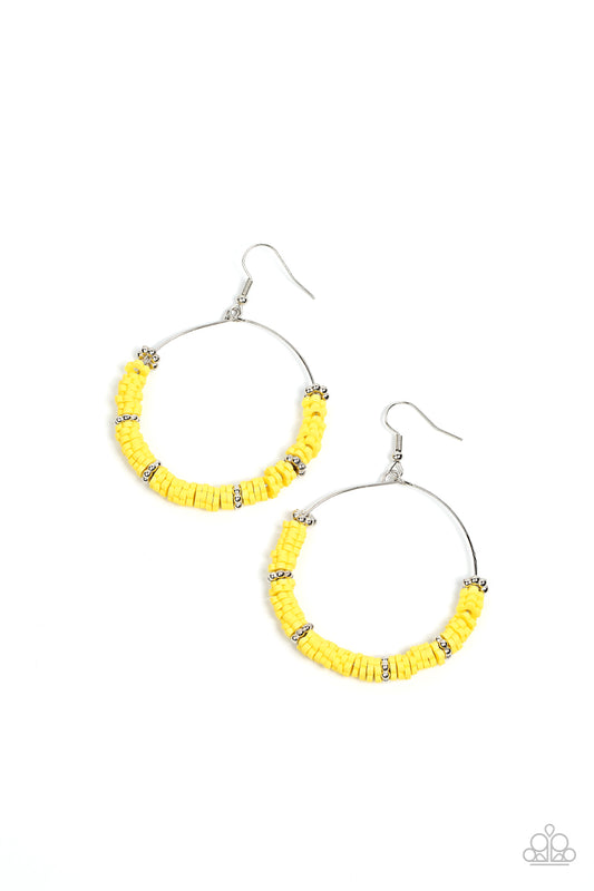 Paparazzi Earrings Loudly Layered - Yellow