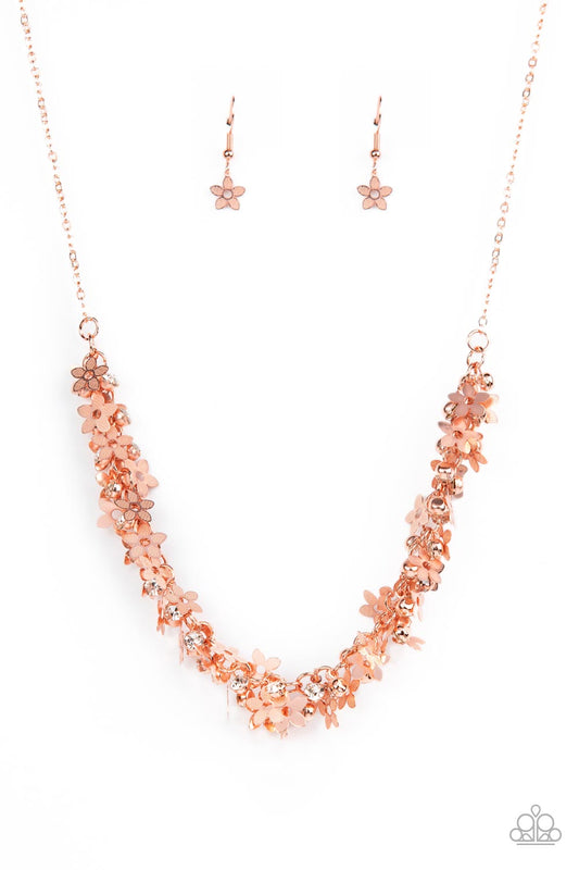 Paparazzi Necklace Fearlessly Floral - Copper 