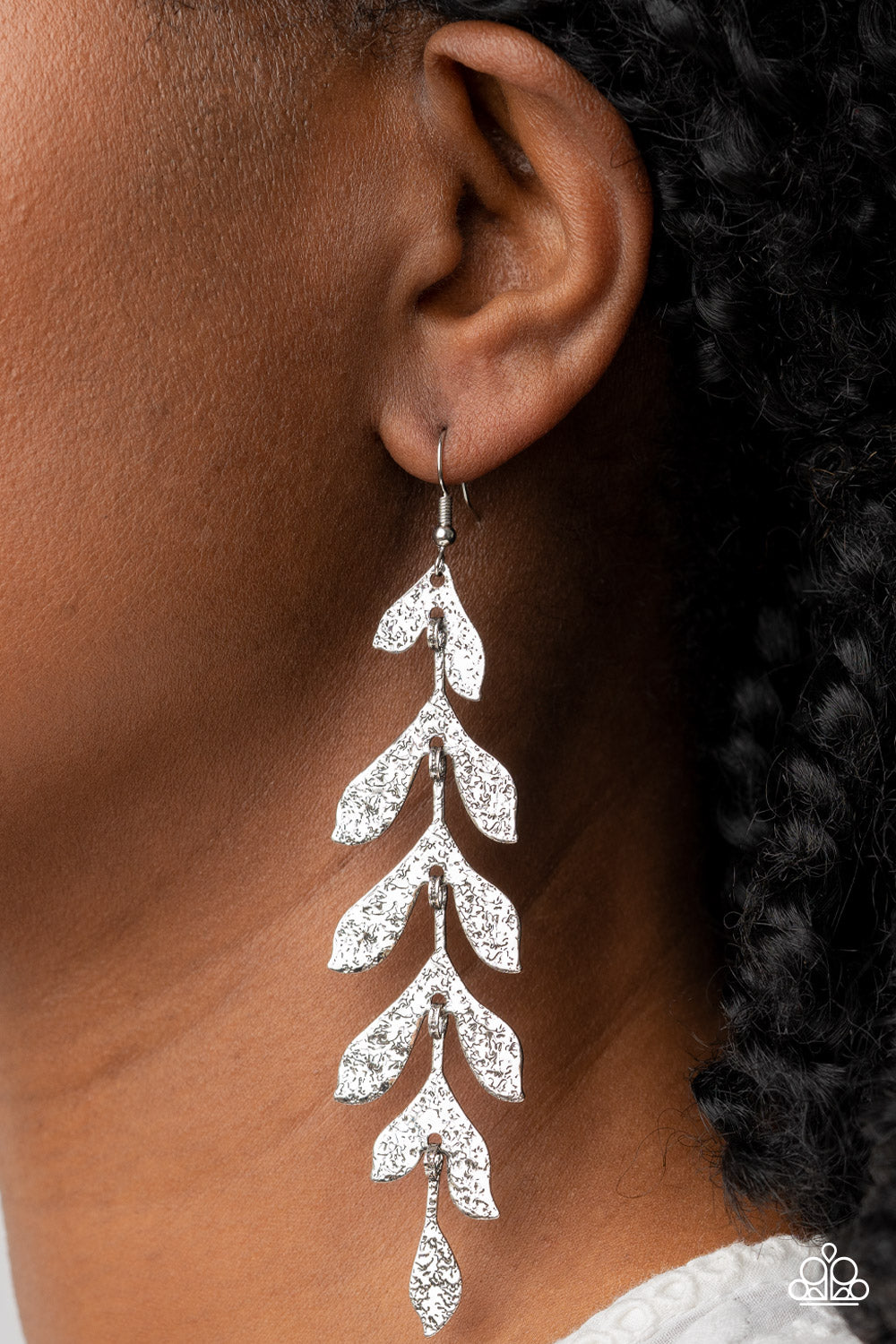 Paparazzi Earrings Lead From the FROND - Silver