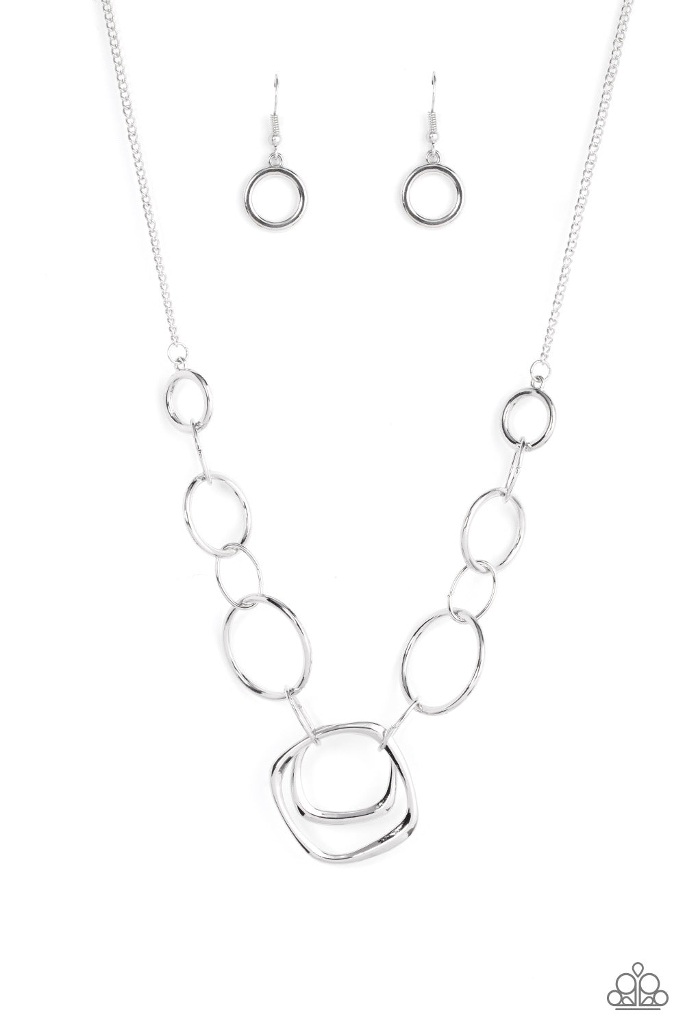 Paparazzi Necklace Linked Up Luminosity - Silver