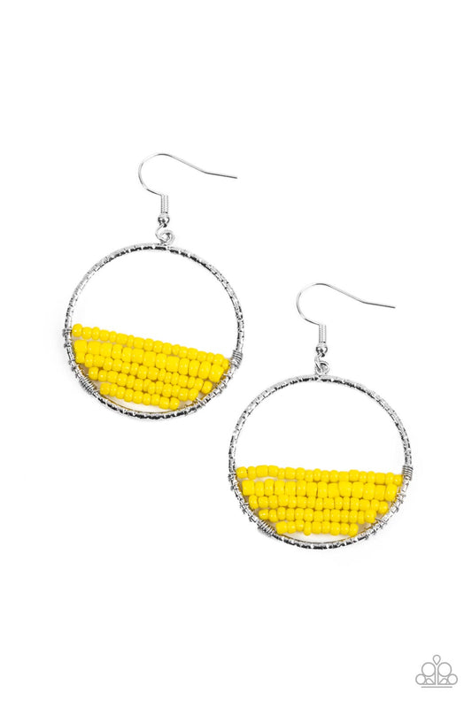 Paparazzi Earrings Head-Over-Horizons - Yellow