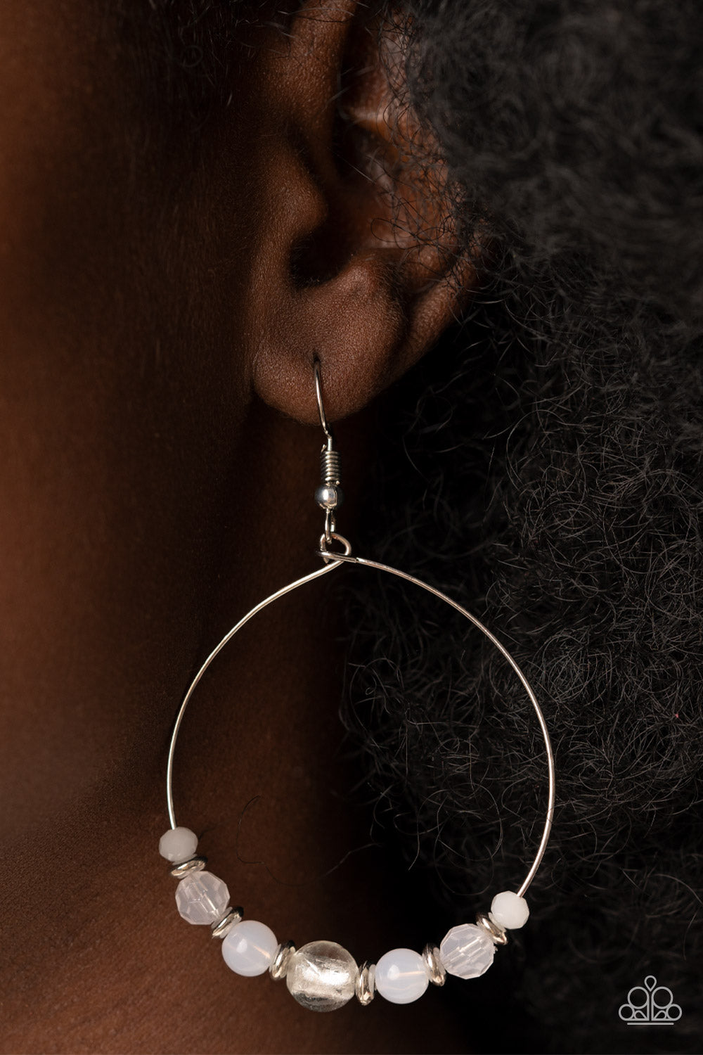 Paparazzi Earrings Ambient Afterglow - White