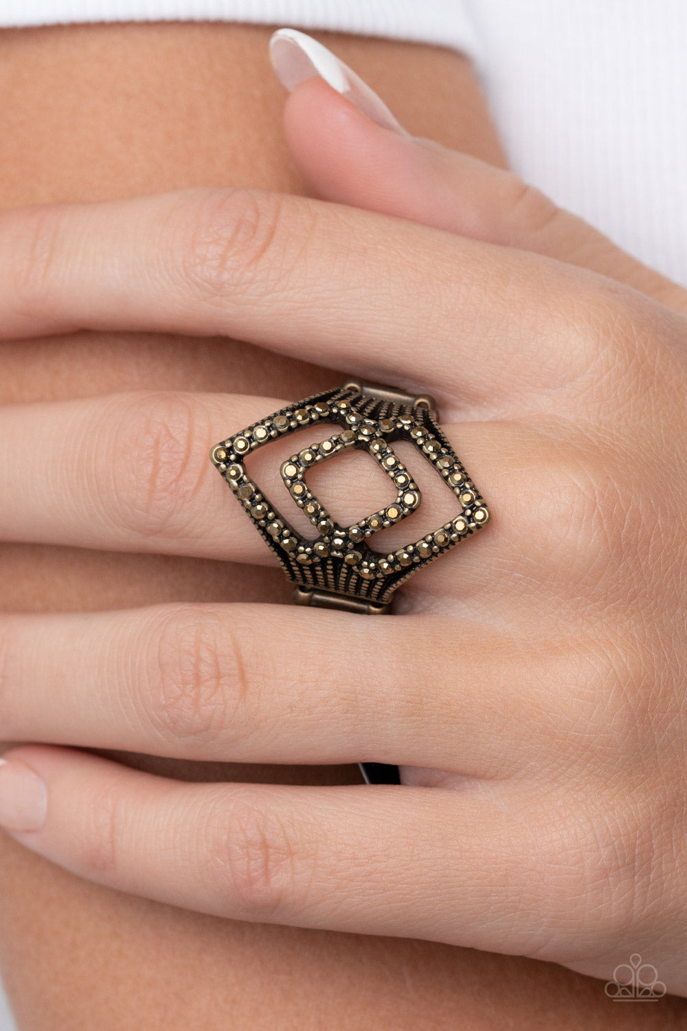 Paparazzi Ring Diamond Duet - Brass