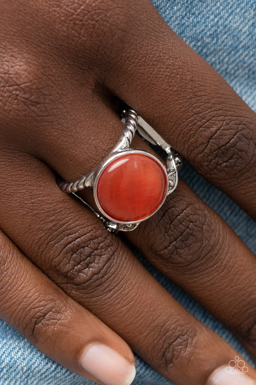 Paparazzi Ring Clairvoyantly Cats Eye - Orange