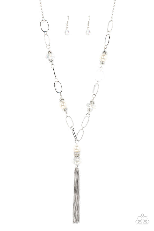 Paparazzi Necklace Taken with Tassels - White