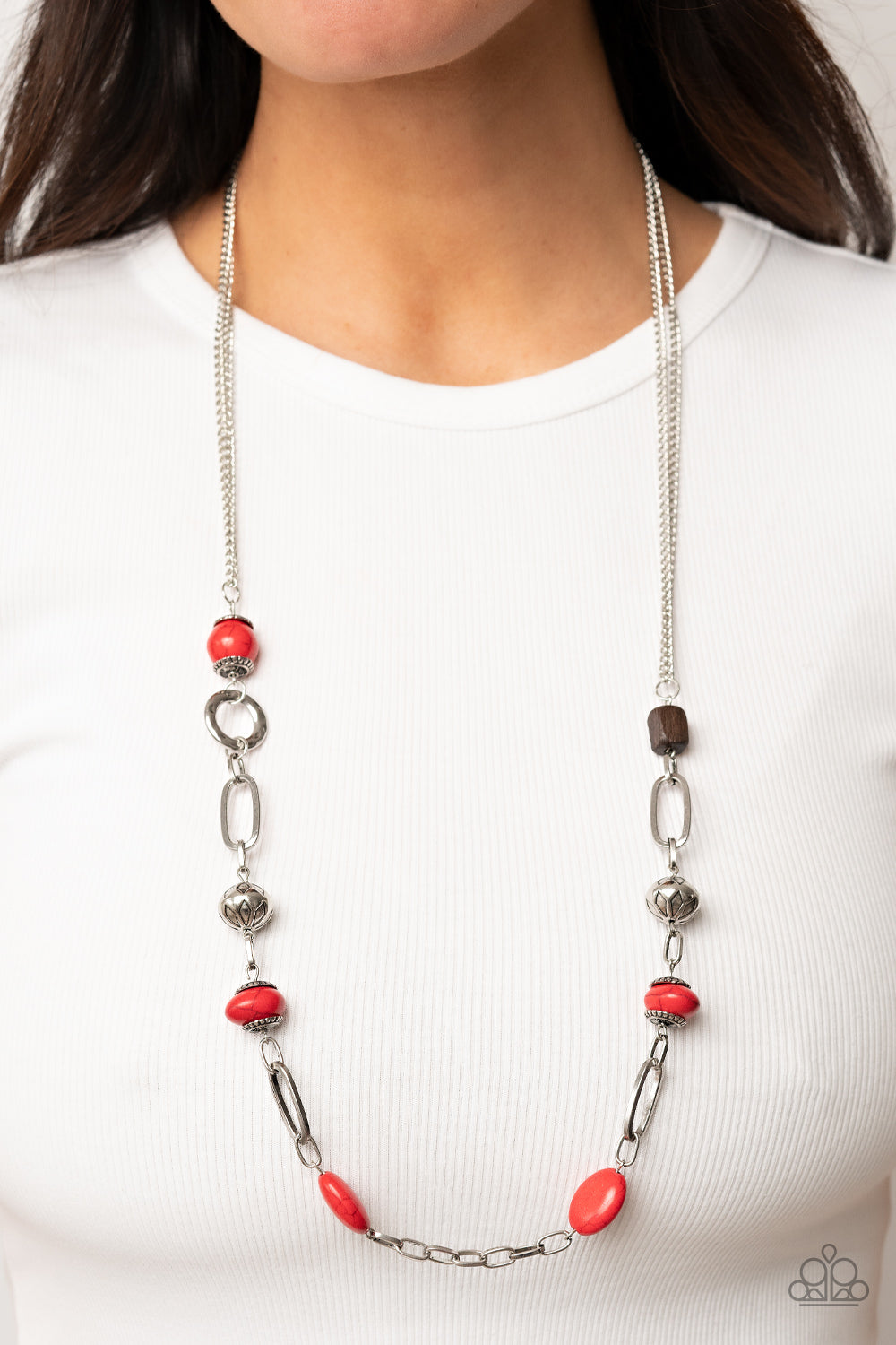 Paparazzi Necklace Barefoot Bohemian - Red