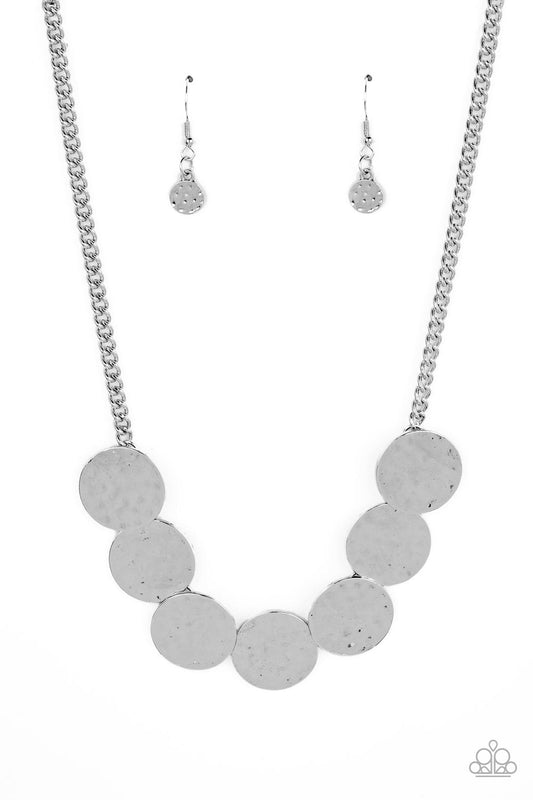 Paparazzi Necklace Flip a Coin - Silver