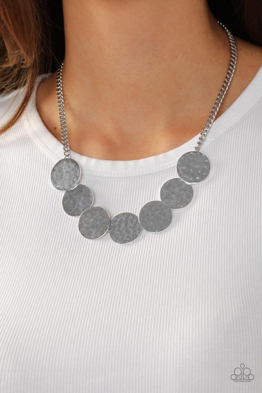 Paparazzi Necklace Flip a Coin - Silver