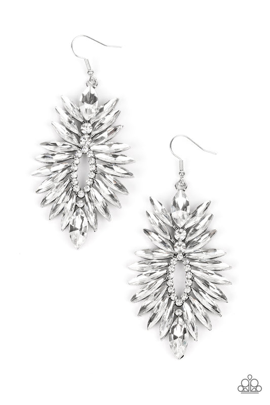 Paparazzi Earrings Turn up the Luxe - White