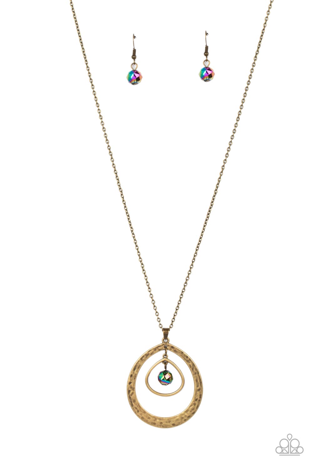 Paparazzi Necklace Tasteful Teardrops - Brass
