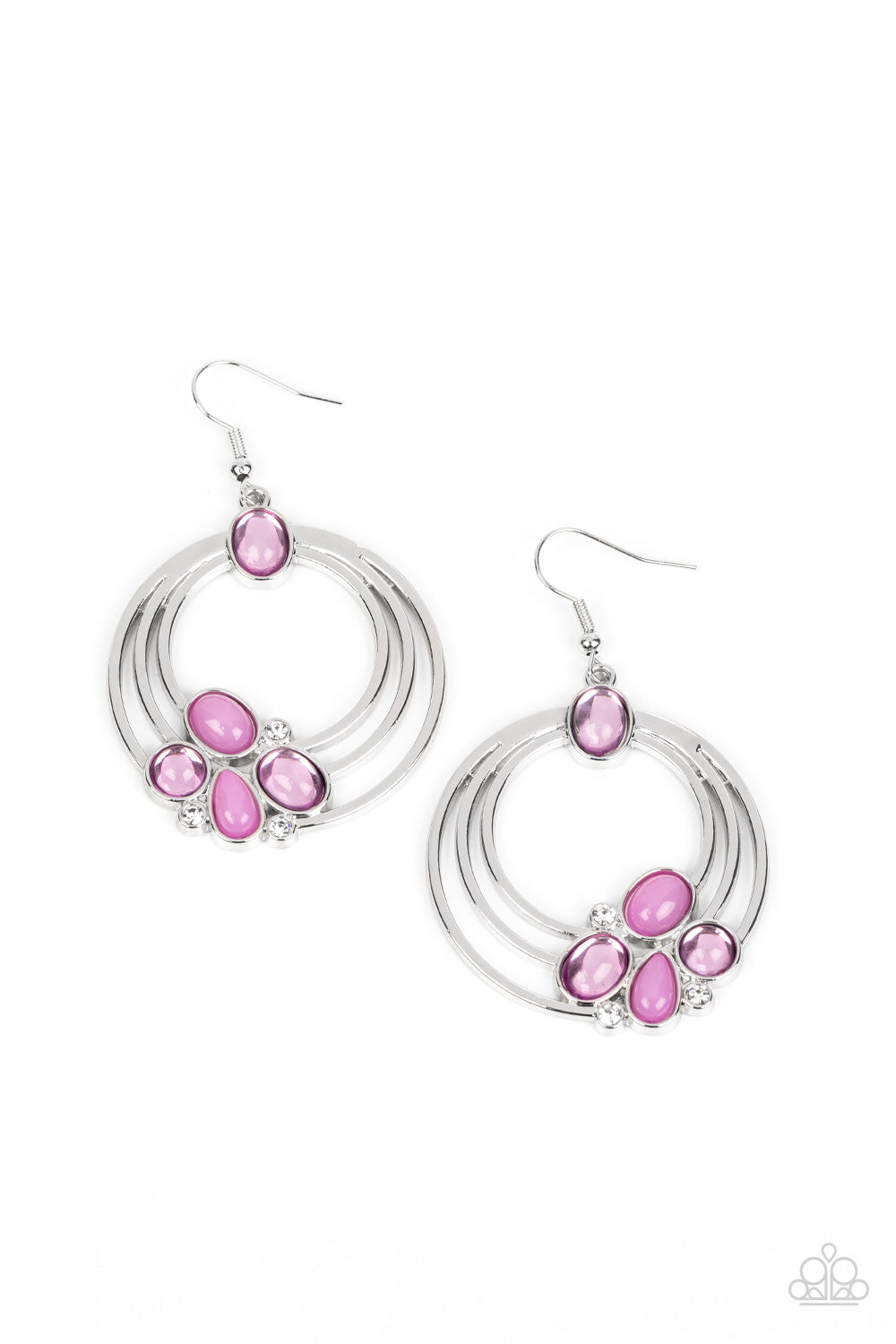 Paparazzi Earrings Dreamy Dewdrops - Purple