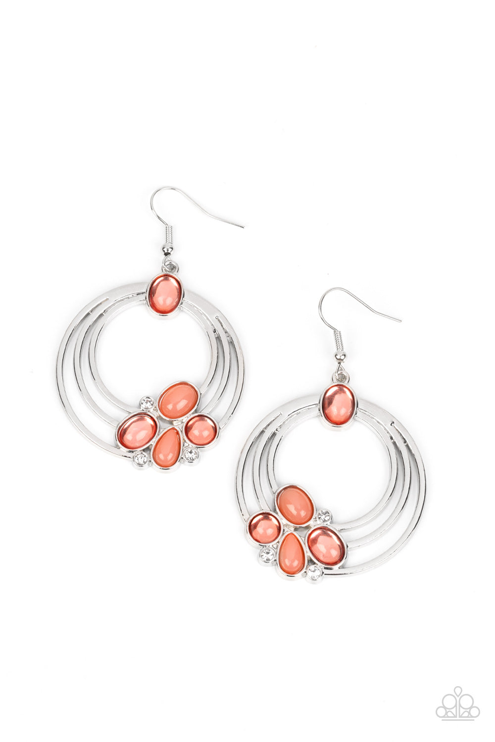 Paparazzi Earrings Dreamy Dewdrops - Orange