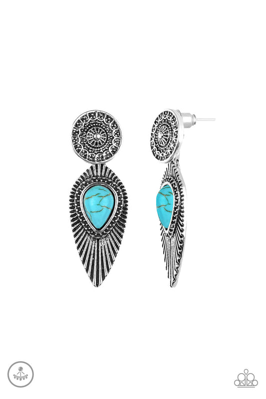 Paparazzi Earrings Fly Into The Sun - Blue