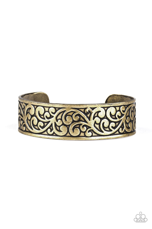 Paparazzi Bracelet Read The VINE Print - Brass