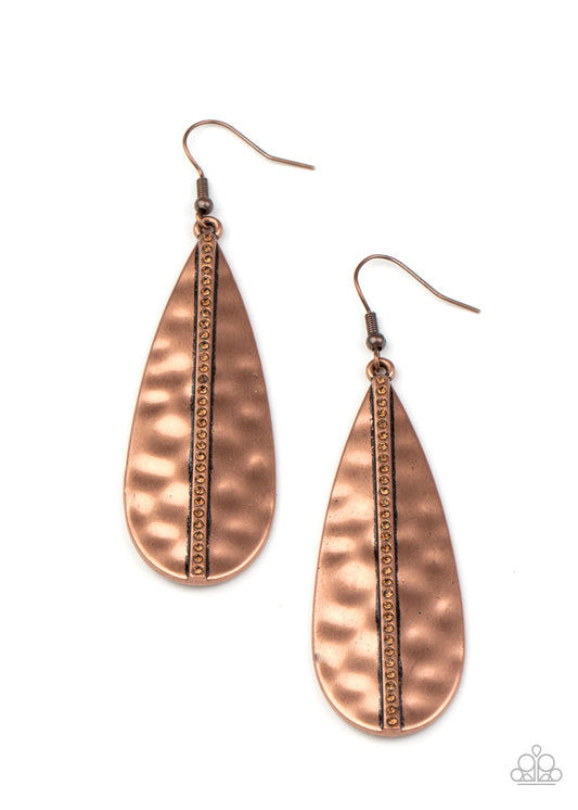 Paparazzi Earrings On The Up and UPSCALE - Copper