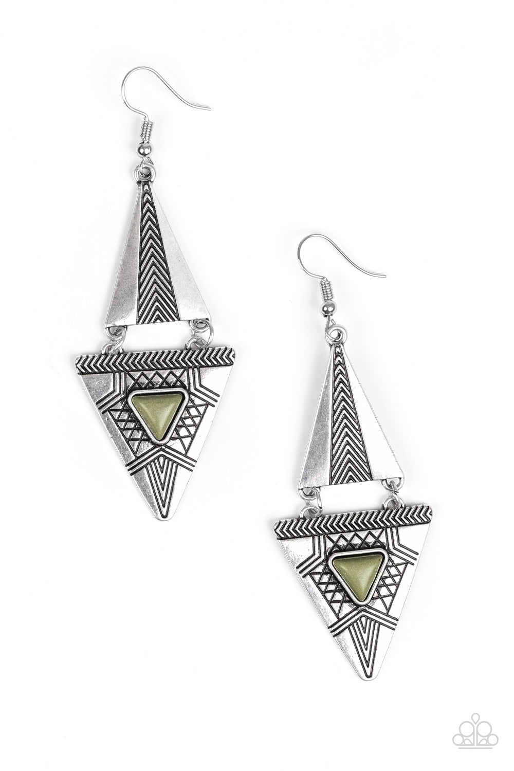 Paparazzi Earrings El Paso Edge - Green