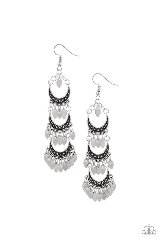 Paparazzi Earrings Take Your CHIME - Silver
