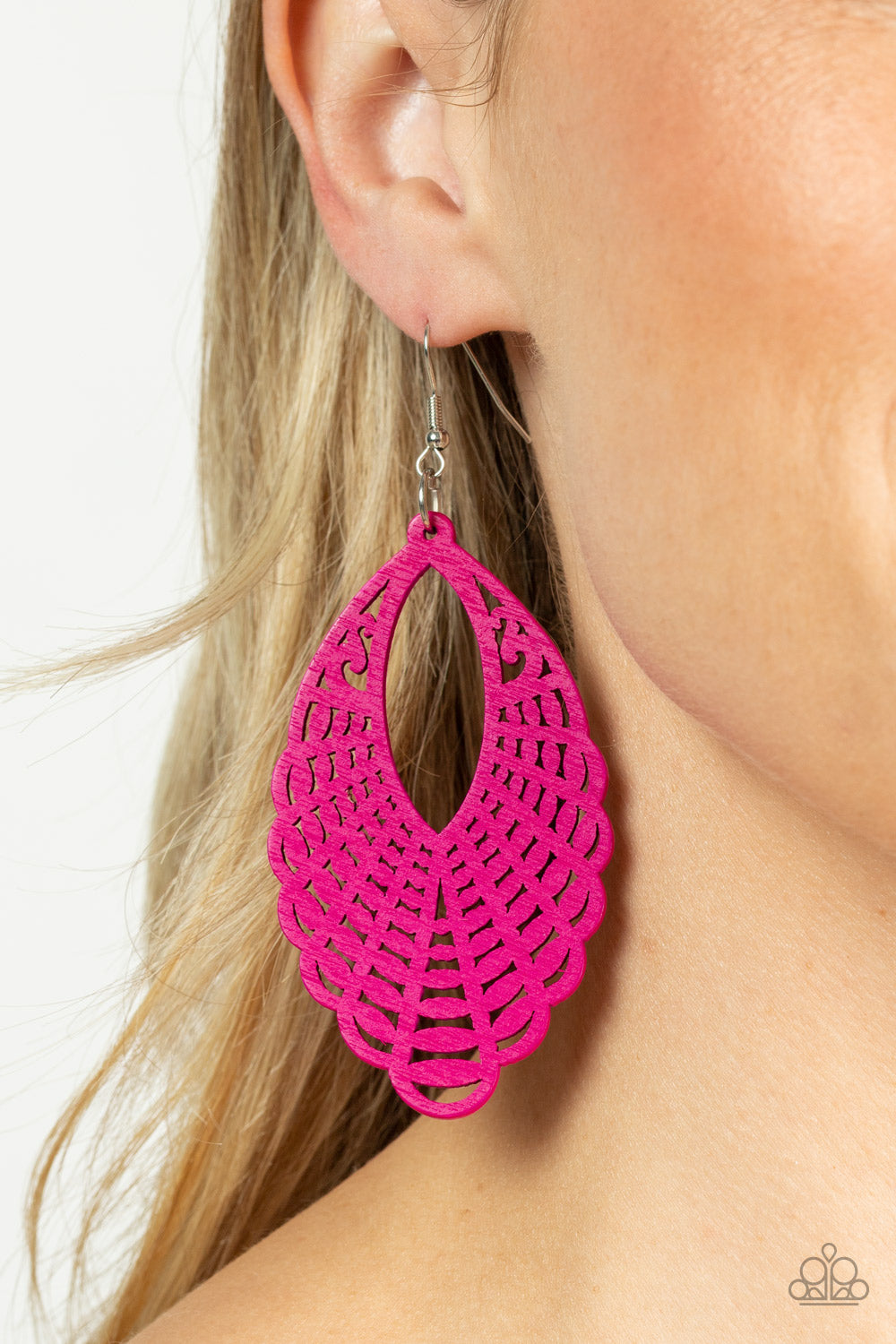 Paparazzi Earrings Tahiti Tankini - Pink