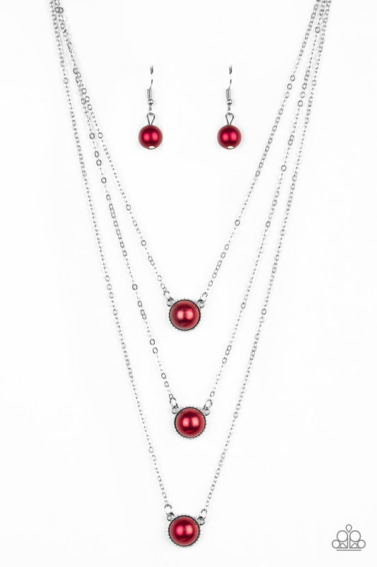 Paparazzi Necklace A Love For Luster - Red