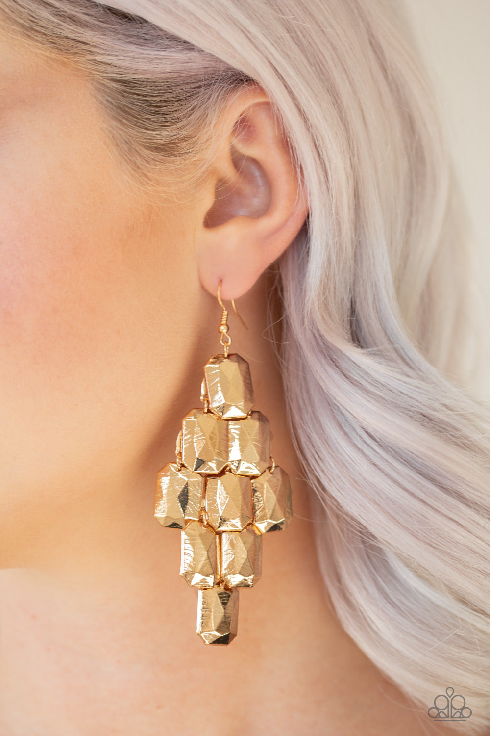 Paparazzi Earrings Contemporary Catwalk - Gold