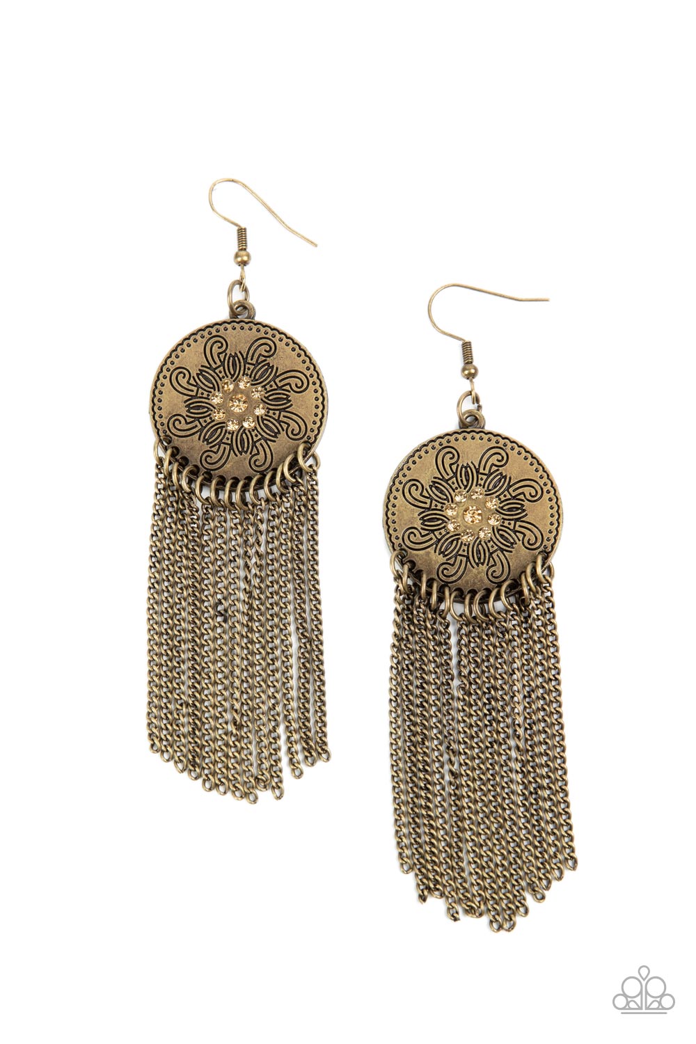 Paparazzi Earrings Fringe Control - Brass